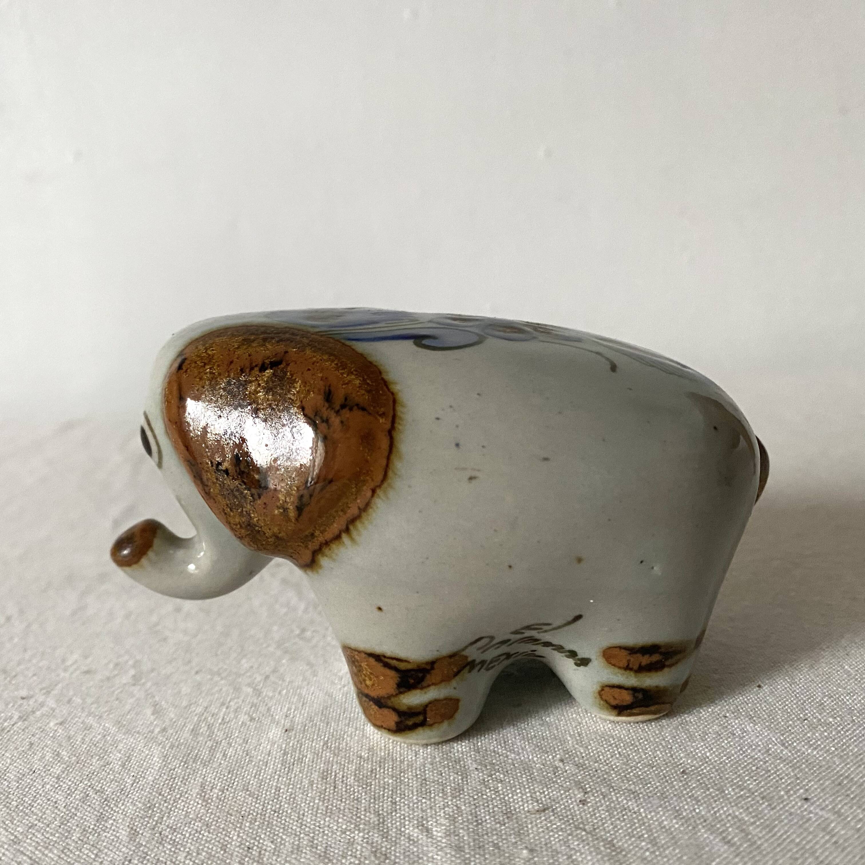 éléphant en céramique Mexico années 70