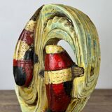 Wooden wall sculpture of Koi Carp, tribal India, mid-20th century.