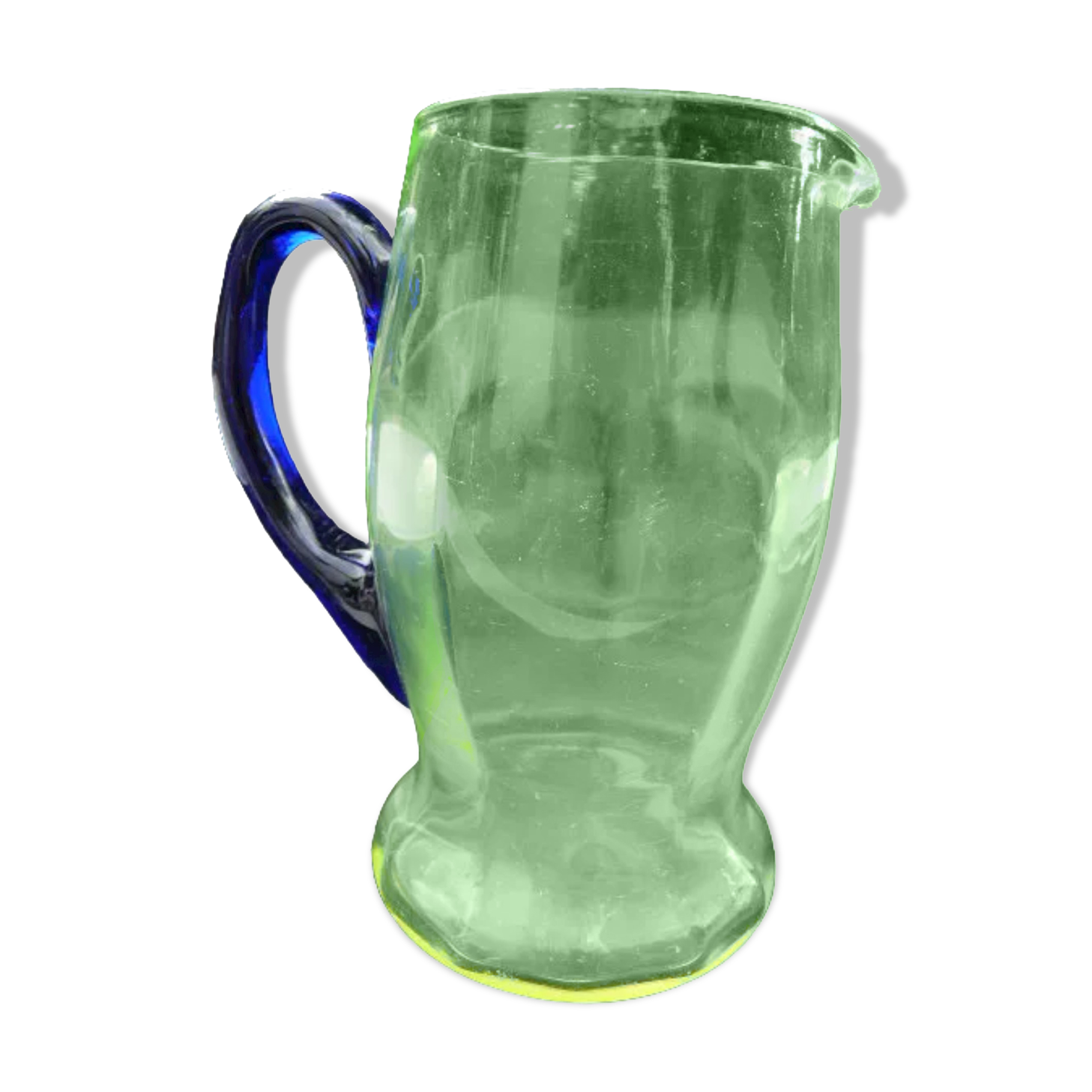 Old uraline blown glass pitcher late nineteenth