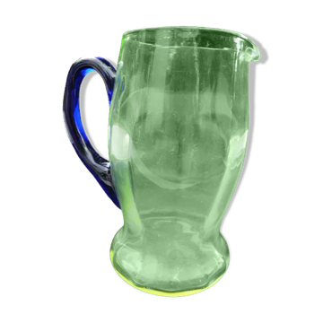 Old uraline blown glass pitcher late nineteenth
