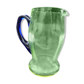 Old uraline blown glass pitcher late nineteenth