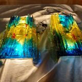 Pair of raak glass appliques, Willem Van Oyen, Chartres model
