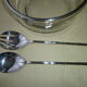 Salad bowl and silver-plated cutlery
