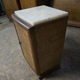 Art deco style bedside table in elm burl