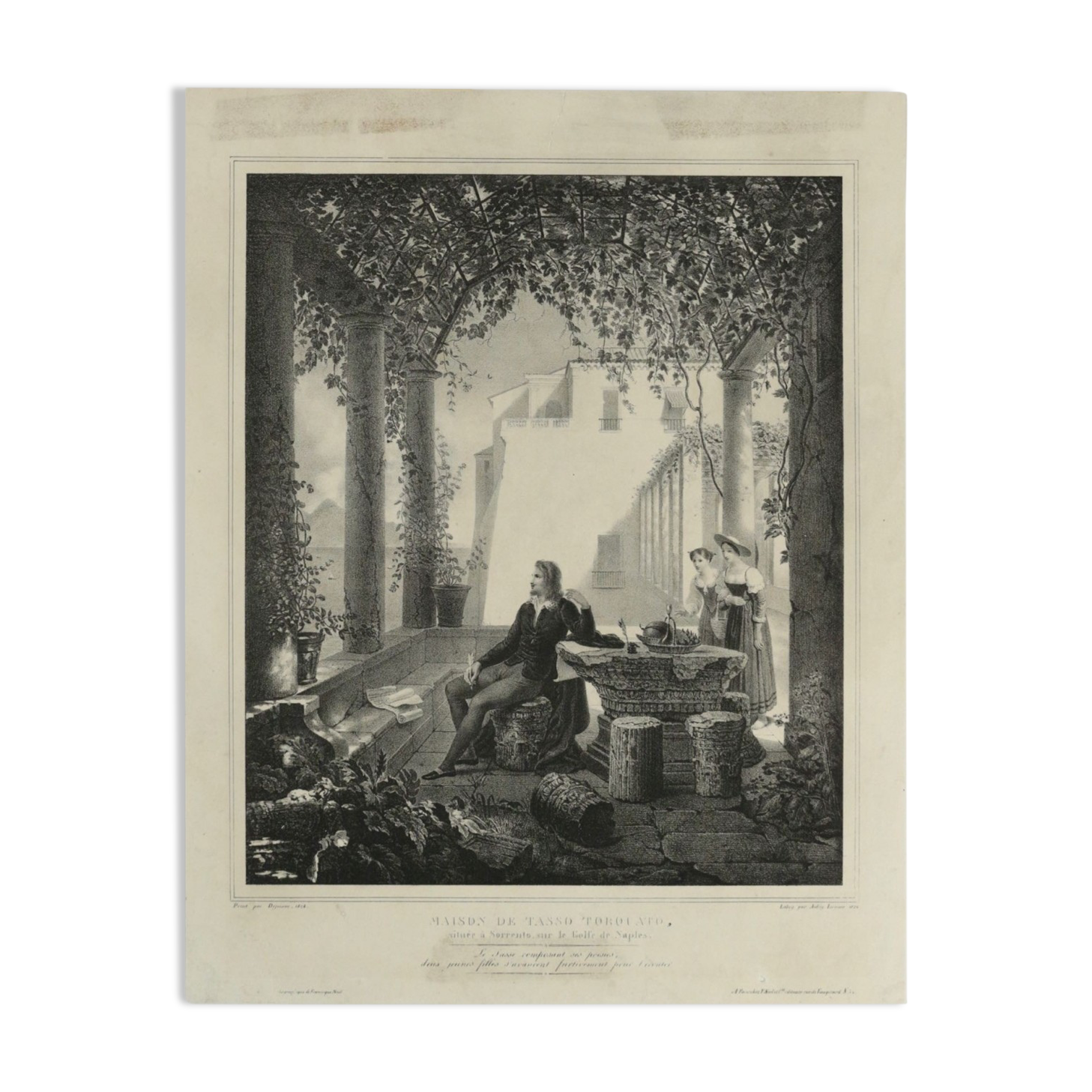 Lithography, Engraving, House of Tasso Torquato