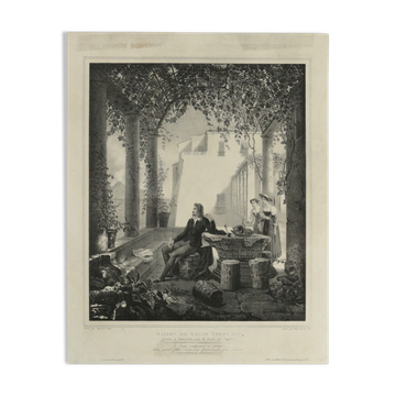 Lithographie, Gravure, Maison de Tasso Torquato