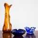 Artistic yellow glass vase from the mid-century, Tarnowiec, Sulczan, Europe, 1970s.