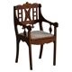 Danish popular art armchair in oak with a lambswool seat, early 20th century, 1930s.