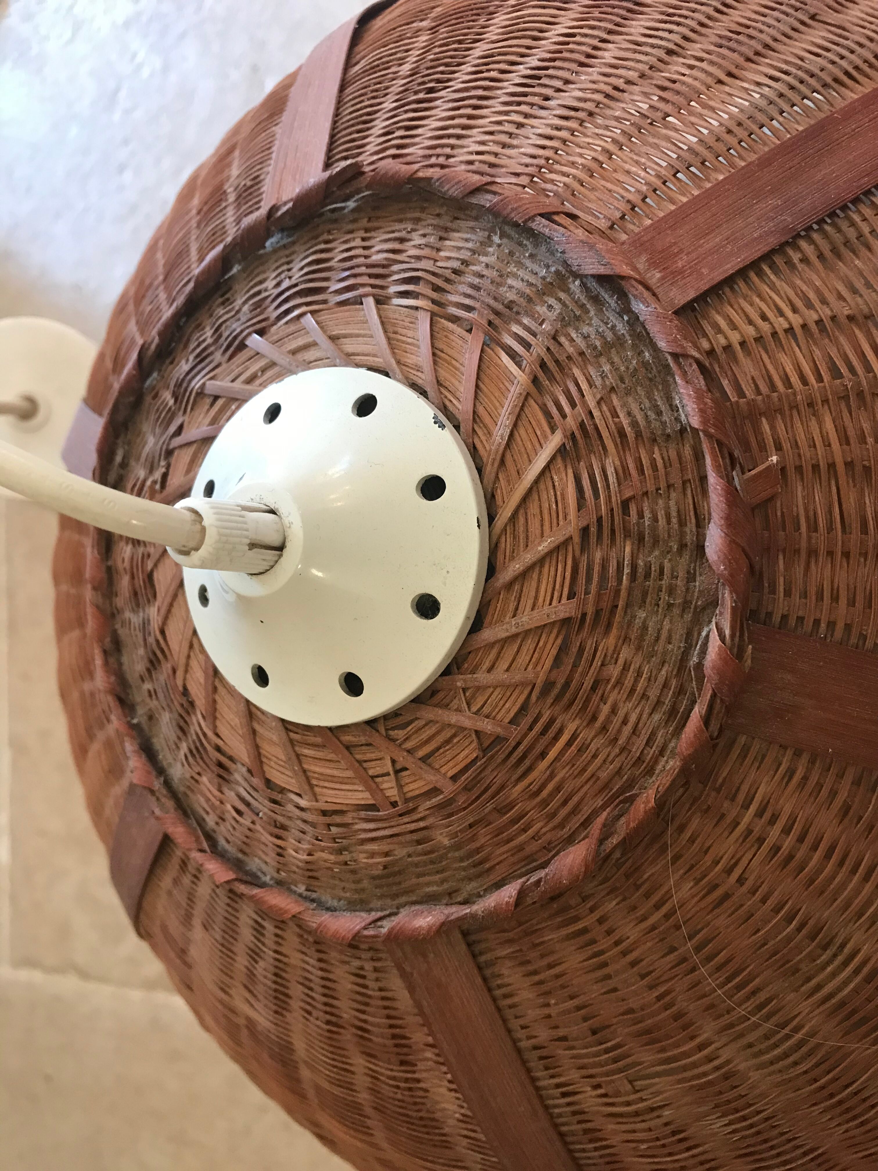 Vintage rattan pendant lamp 38cm