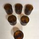 Service old decanter and its 6 glasses for orange juice - geometric vintage