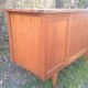 Bureau de secrétaire vintage en chêne pieds compas.