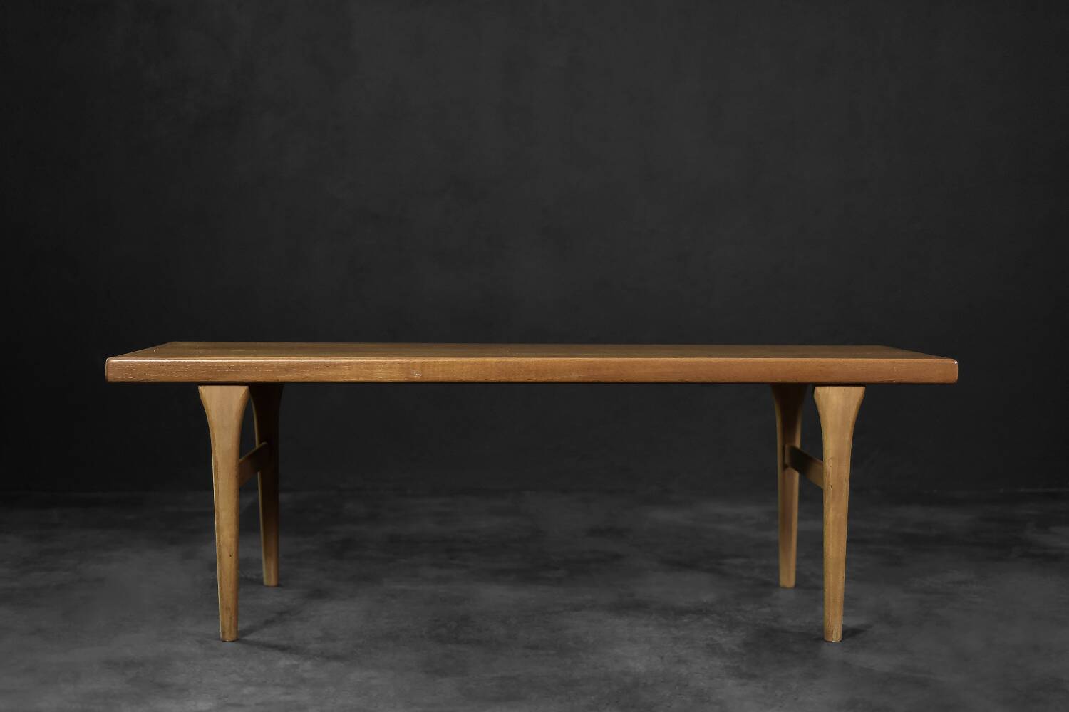 Low vintage mid-century danish modern teak coffee table, 1960s