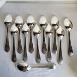 12 large silver-plated metal table spoons by Guildart