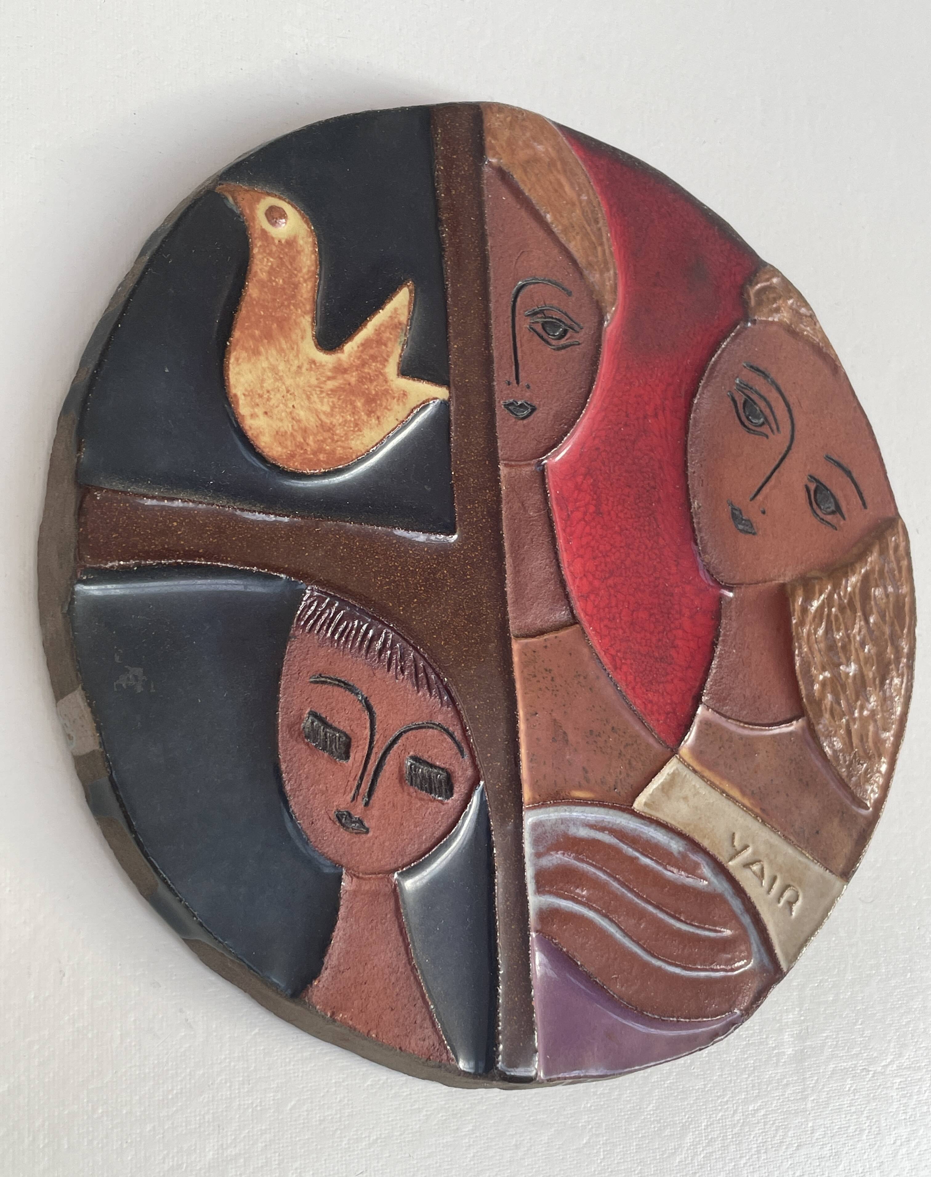 Ceramic wall decoration, 1950s-60s.