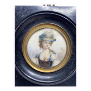 Small 19th century frame, portrait of Madame de Montferrand, late 18th century style