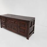 Unique 16th century French geometric sideboard in oak