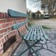 Antique folding garden bench