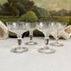 4 coupes à champagne anciennes en cristal gravé entrelacs