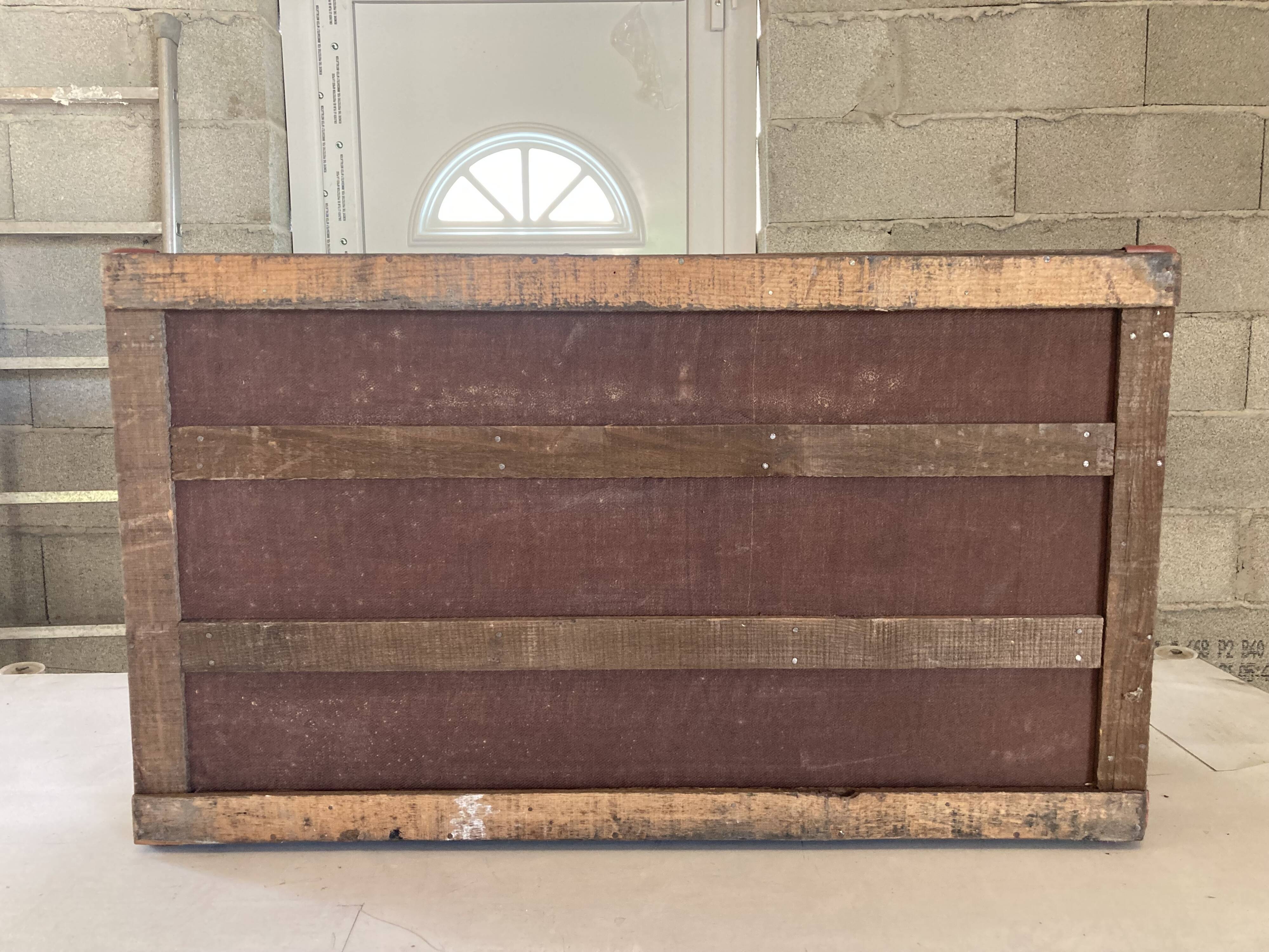 TRAVEL TRUNK RECTANGLE DEBUT XXE WOOD BROWN LEATHER SHEATH