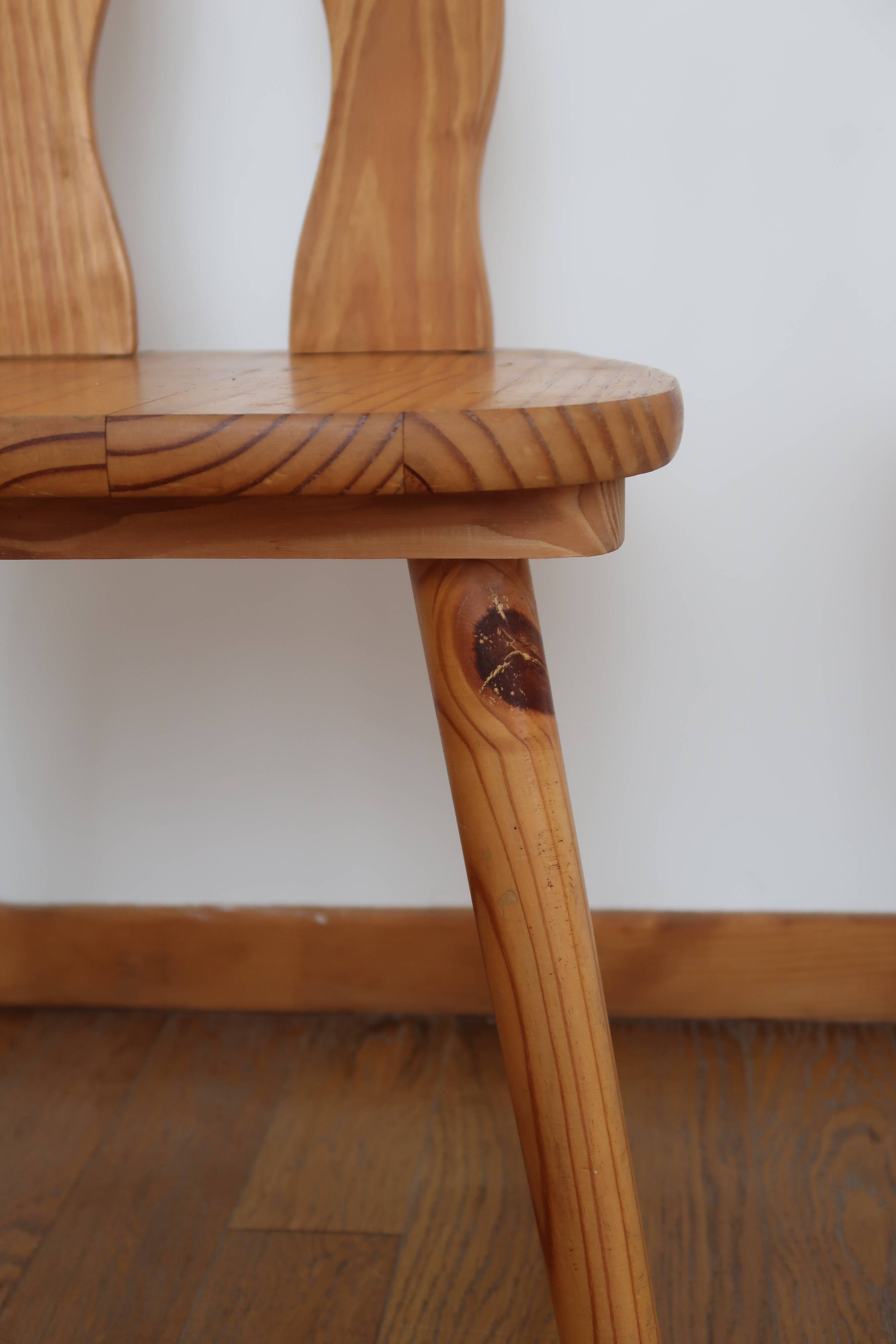 Pair of Scandinavian pine chairs