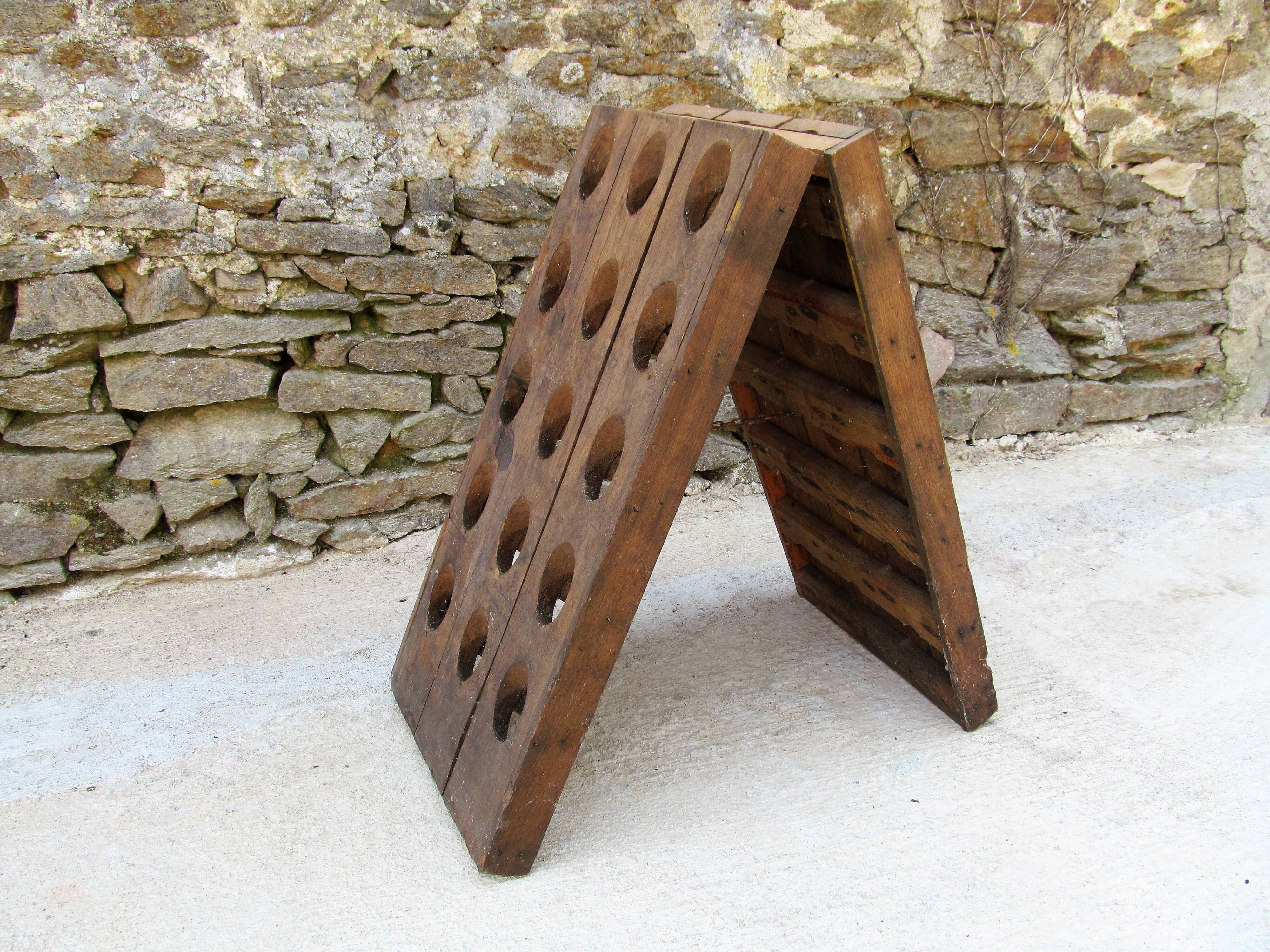 Oak Antique rustic wine bottle champagne bottle  rack for 30 bottles