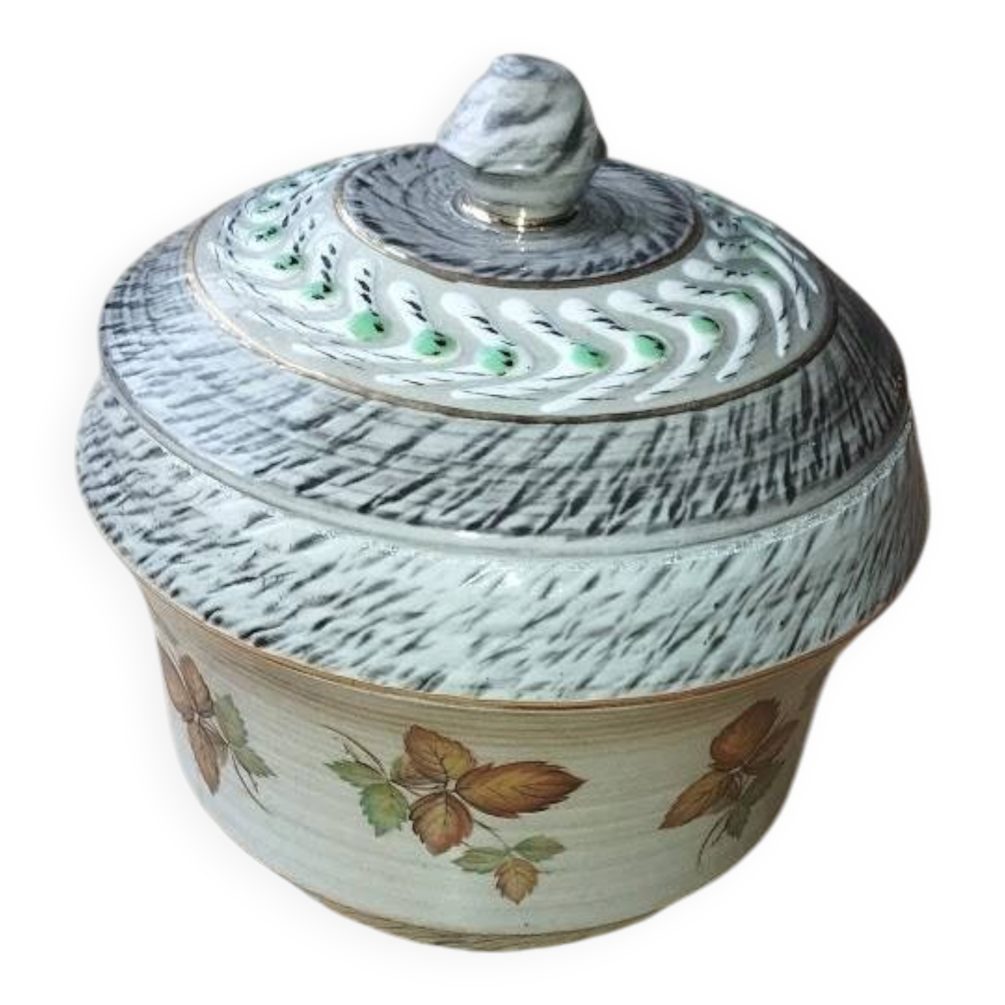 Vintage glazed stoneware bonbonnière by Jacques Breugnot – 1960s/70s