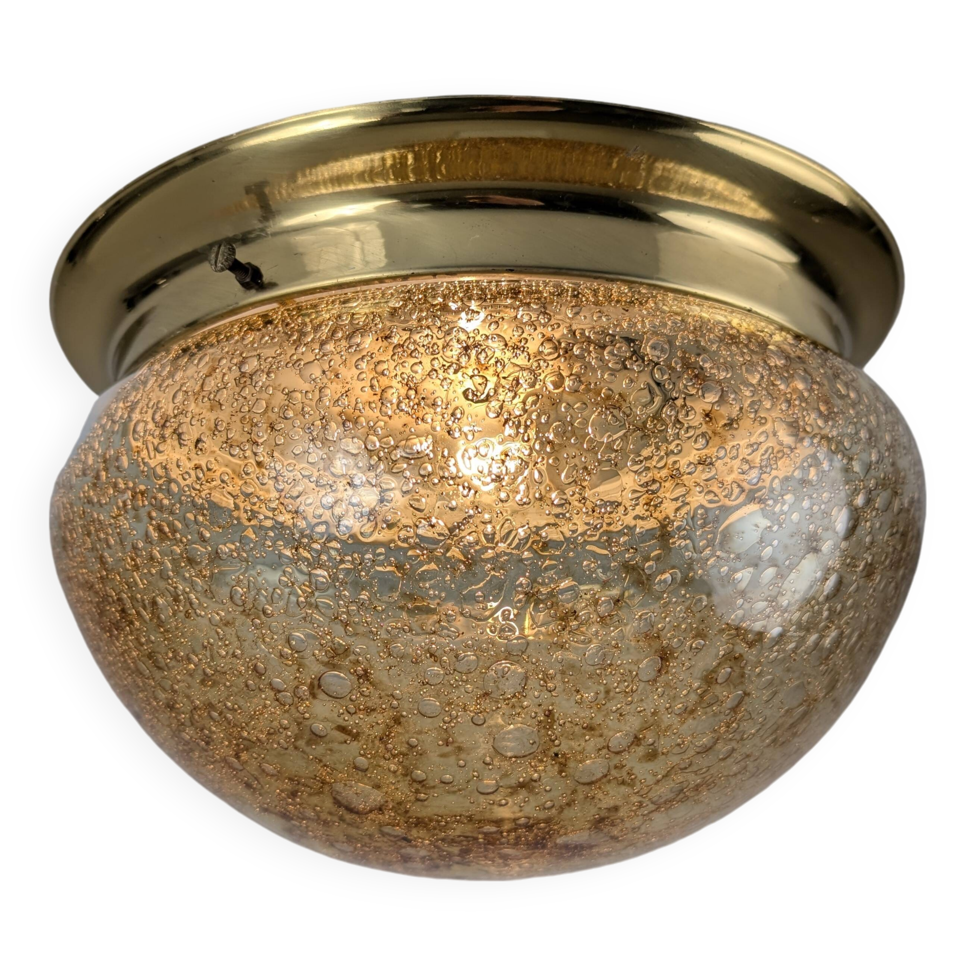 Murano Glass Ceiling Lamp with Caramel Effect, 1960s