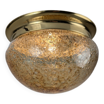 Plafonnier en verre de Murano ambré, années 60