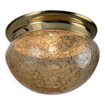 Plafonnier en verre de Murano ambré, années 60