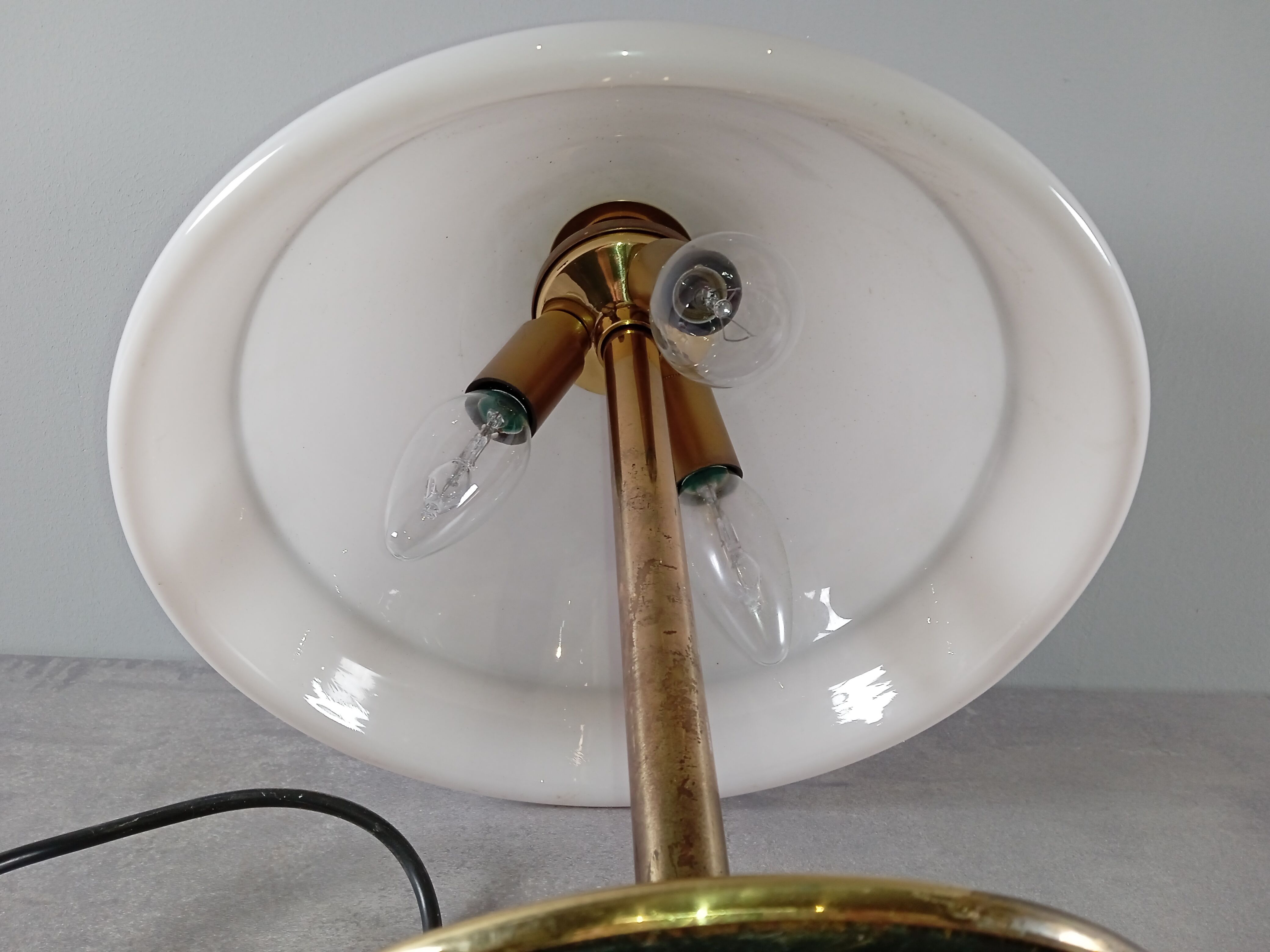Vintage desk lamp murano international efferte glass and brass design
