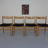 Danish Oak Dining Chairs, Set of 4, 1960s