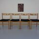 Danish Oak Dining Chairs, Set of 4, 1960s