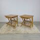 Pair of vintage rattan bedside table in 70s