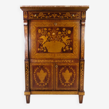 French Secretary In Mahogany With a Marble Top From 1890s