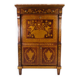 French Secretary In Mahogany With a Marble Top From 1890s