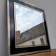 Design mirror in chromed metal vintage quality manufacture Italy, 1970s