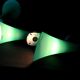 Pair of postmodern green glass wall sconces, by Carlo Nason for "murano due", Italy