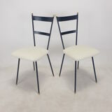Set of 2 Italian Metal and Brass Chairs, 1960's