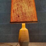 Lampe en céramique grès patinée et jute