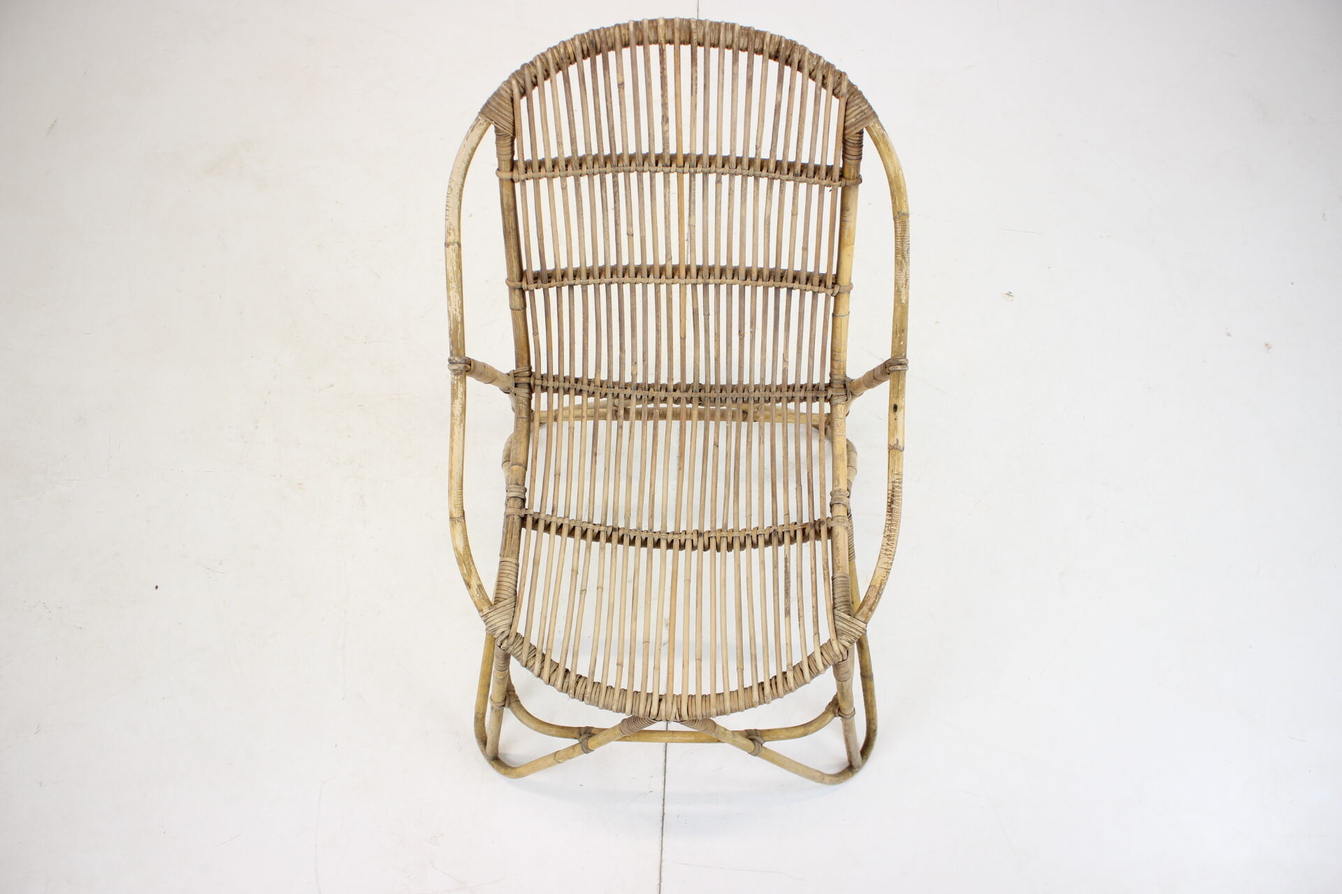 1960s Alan Fuchs Rattan Lounge Chair by Uluv, Czechoslovakia