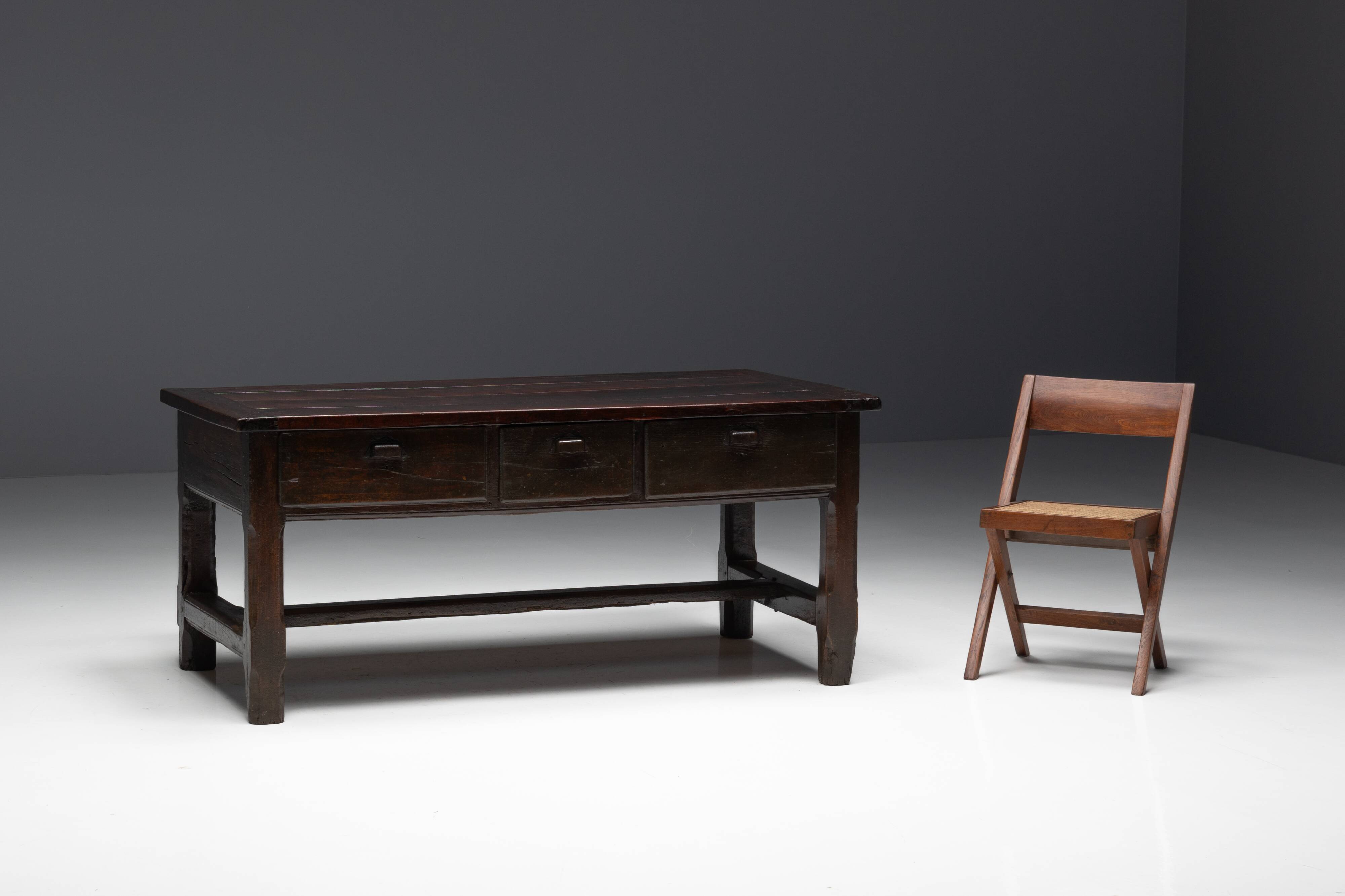 Wabi Sabi Brutalist Workbench, France, 19th Century