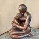 Signed maternity sculpture, patinated bronze terracotta, 1960s