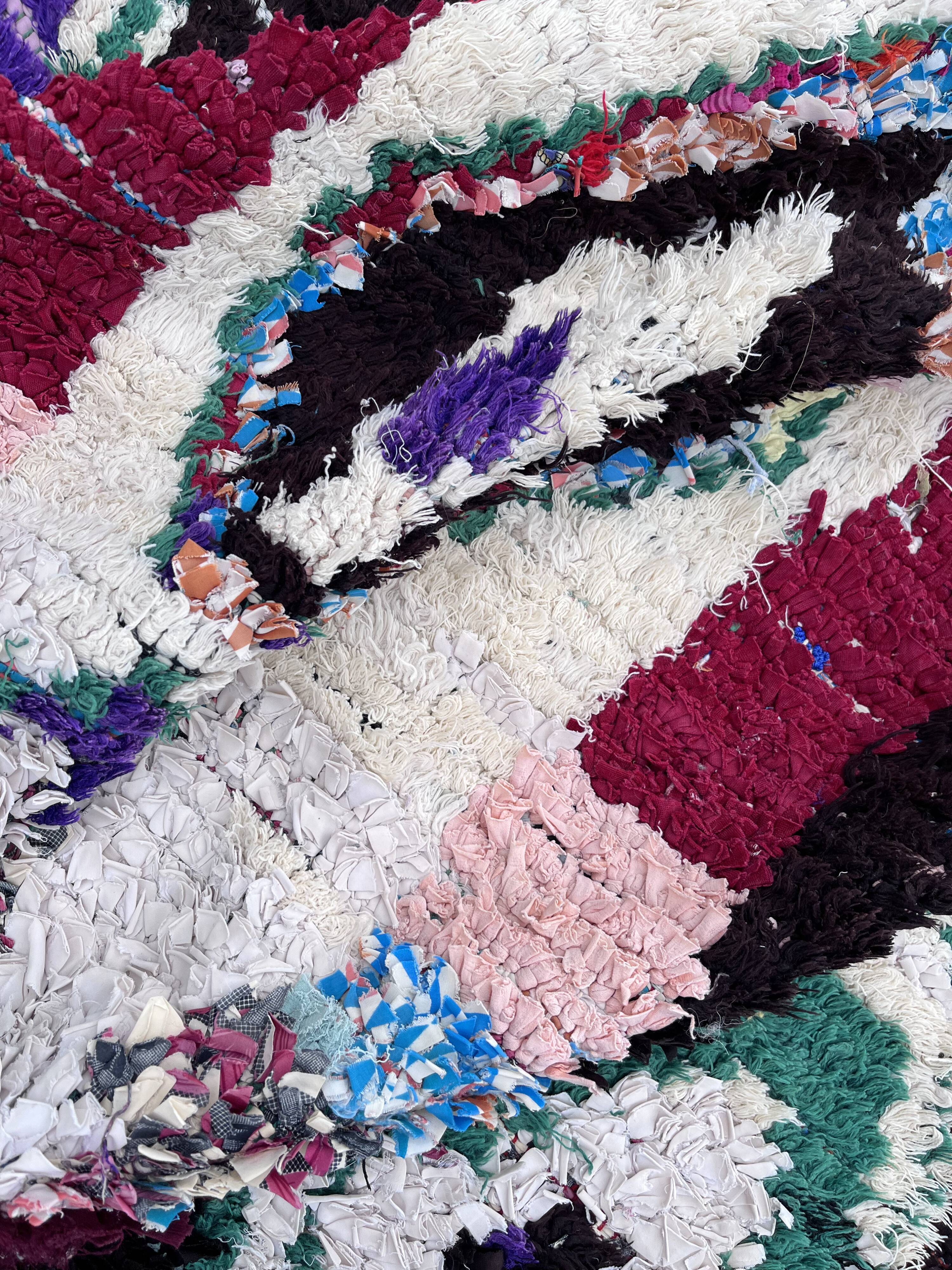 Old boucherouite berber carpet