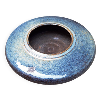 Vase plat en céramique par Nadia et Alain Pinel