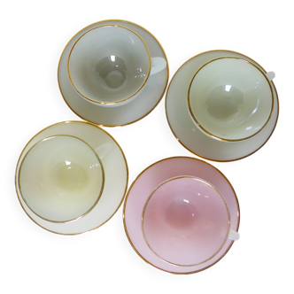 4 cups and saucers harlequin vintage in Arcopal 221043