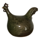 Coq vintage en grès émaillé vert olive