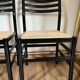 Ensemble de 4 chaises noires italiennes 1970s