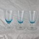 Set of 3 wine glass of the 70s with blue manure