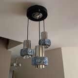 Suspension cascade 3 tubes steel and glass 1970