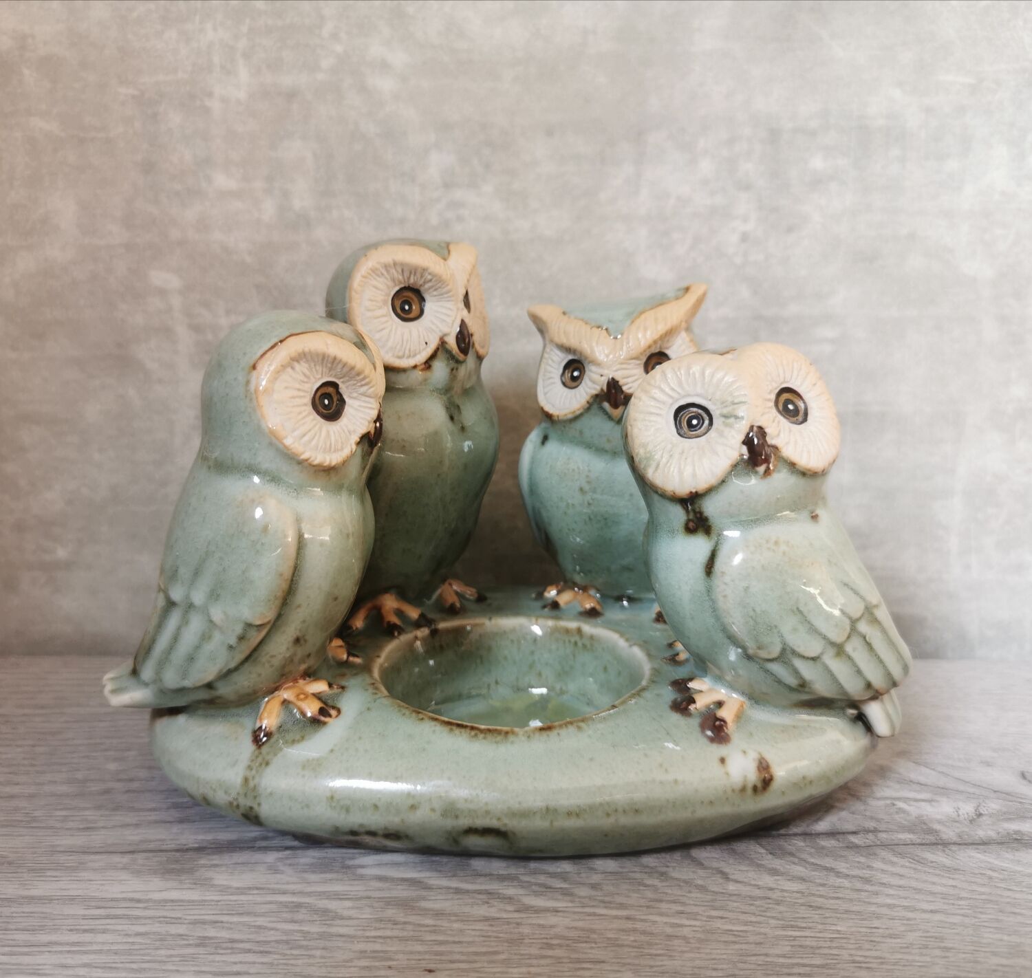 Ceramic owl candle holder